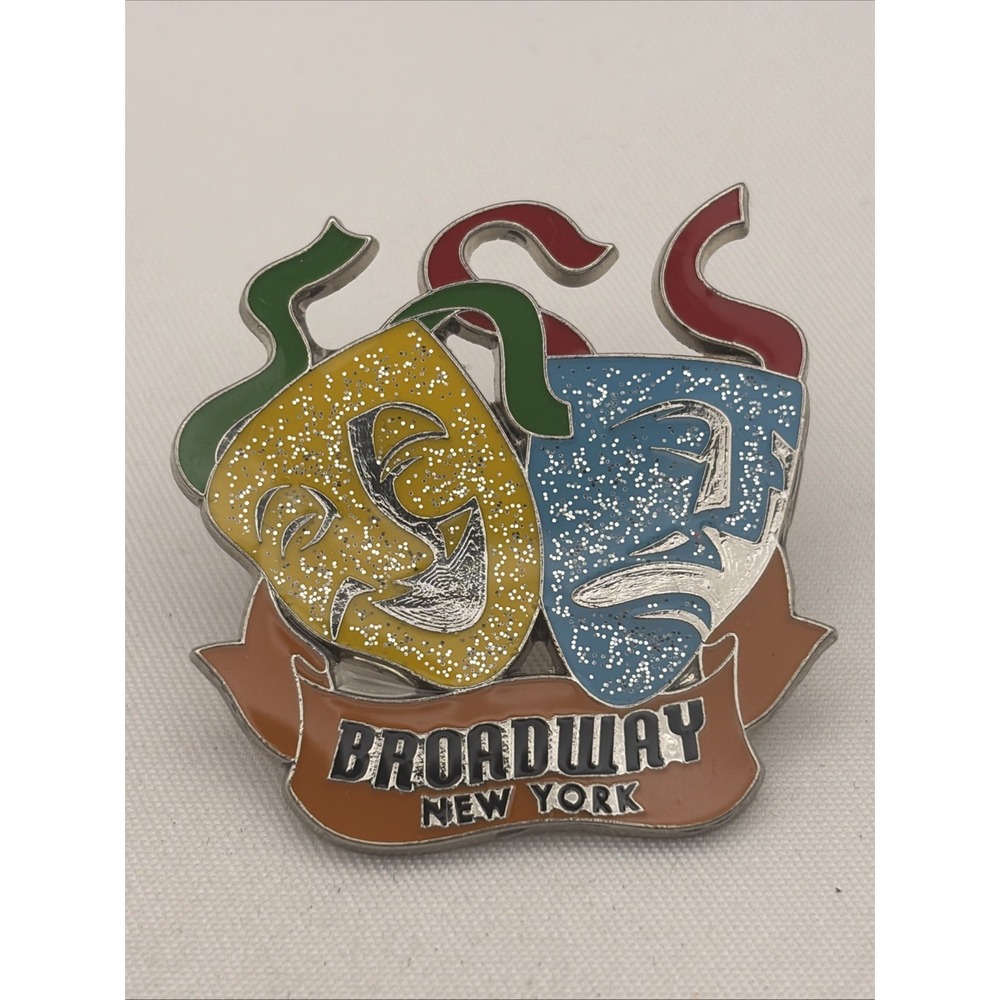Broadway New York City Musicals Plays Comedy Tragedy Masks Lapel Hat Pin